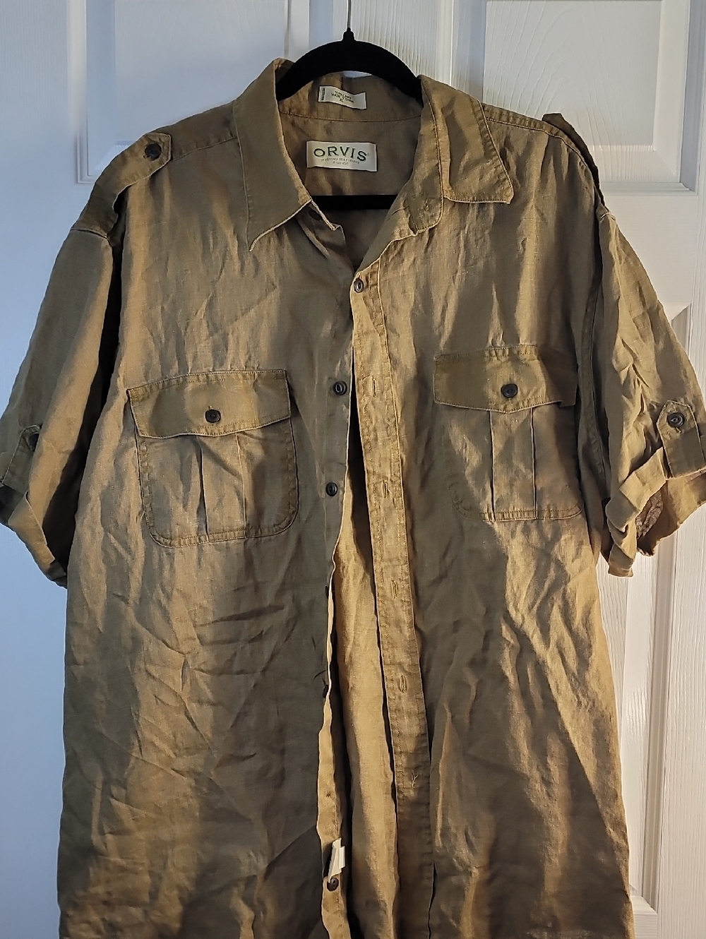 Orvis Men's Casual Button-Down Shirt 100% Linen